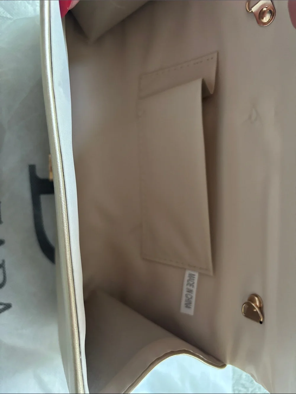 DEVARA gold clutch bag   (Missing crossbody chain)